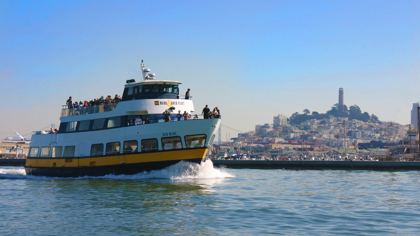 Ship cruising on San Francisco Bay