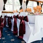 Wedding table set up on a boat
